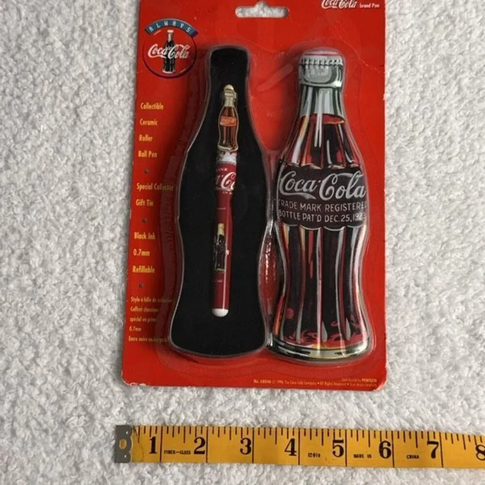Vintage 1996 Coca Cola Ceramic Roller Ball Pen with Gift Tin
